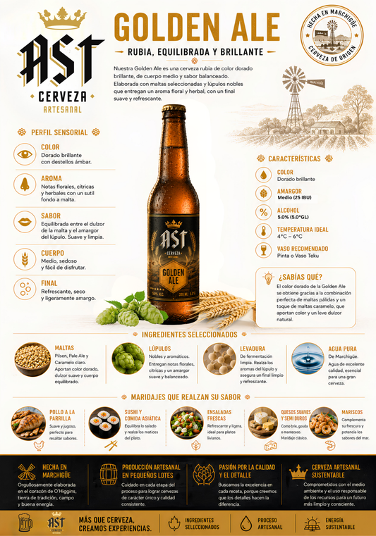 Golden Ale · Hecha para compartir buenos momentos.